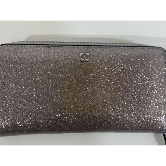 Kate Spade Mavis Street Neda Purple Glitter Large Continental Zip Wallet NWOT - Picture 2 of 8